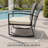 Rocking Patio Bistro Sets - All-Weather - 3 Piece Wicker Outdoor Front Porch Chair, Rattan Conversation Furniture Set for Balcony, Porch, Garden, Yard, Poolside,Blue-1316100268