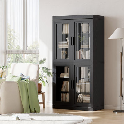 Wood Glass Door Display Cabinet China Cabinet