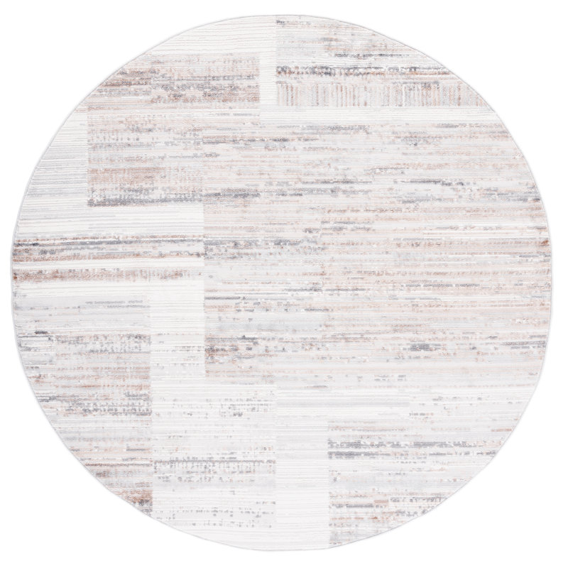 Herluf 100 Performance Abstract Rug, Round 6'7"