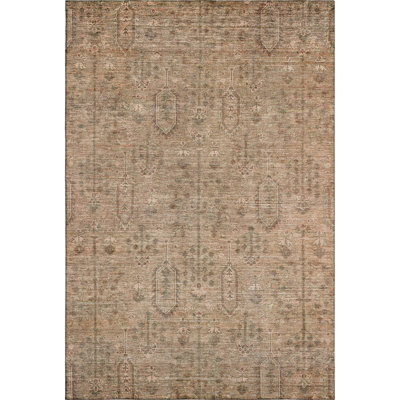 Premium Machine Washable Prisco Terracotta Rug