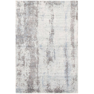 Tapis unique en viscose noué à la main style Galleria des années 2010 de 5 pi x 7 pi 4 po Suazo