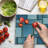 Ambesonne Blue Cutting Board Large Size Denim Patchwork Pattern Blue
