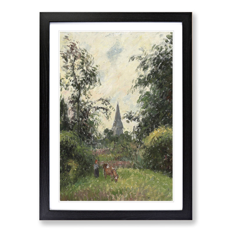 Steeple of Bazincourt by Camille Pissarro - Framed Print, 48cm H x 36cm W x 2cm D, Black
