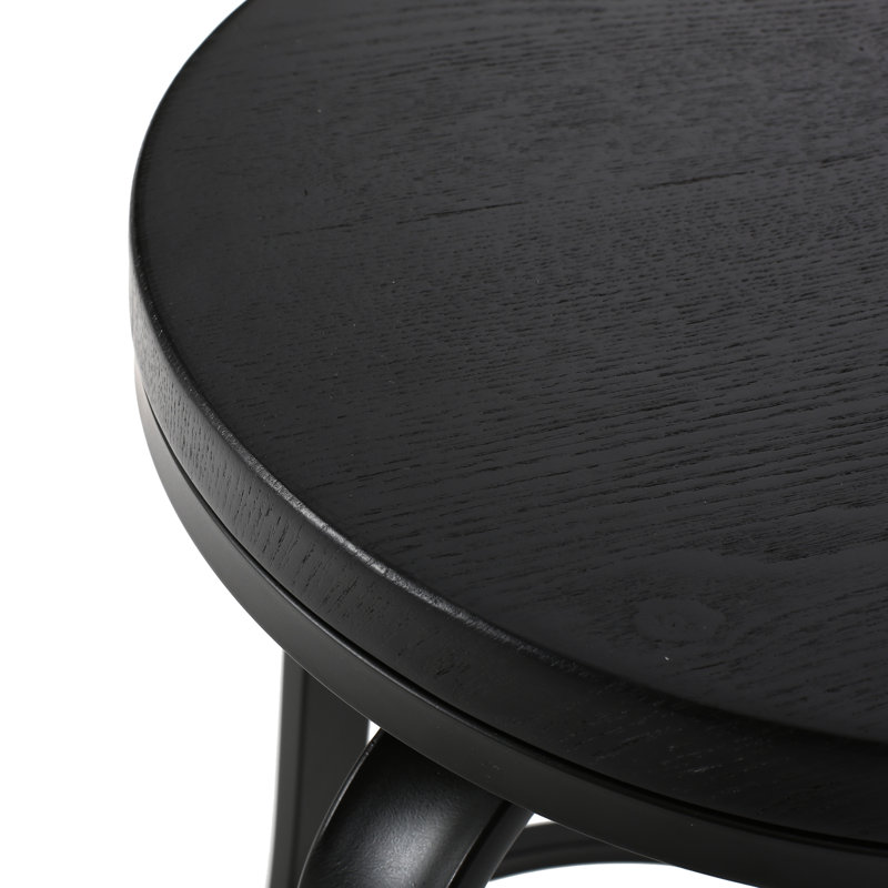 Tabouret de comptoir Modern Modern 2pc - noir, structure en fer, hauteur de siège de 24,8 po, fonction pivotante, faux bois avec placage de frêne, + design en métal 2, finition noire, placage