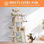Très haute tour d'arbre à chat 68 po pour grands chats de plus de 20 lb, condo à plusieurs niveaux avec poteaux à griffer en sisal, perchoirs moelleux, hamacs, paniers, jouets suspendus et plateformes-1862298560
