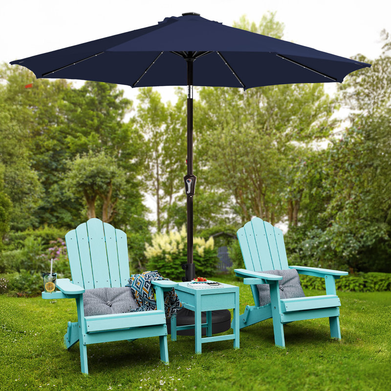 Parasol de marché avec manivelle Beka, Marine, H 94,5 po x l 120 po x P 120 po