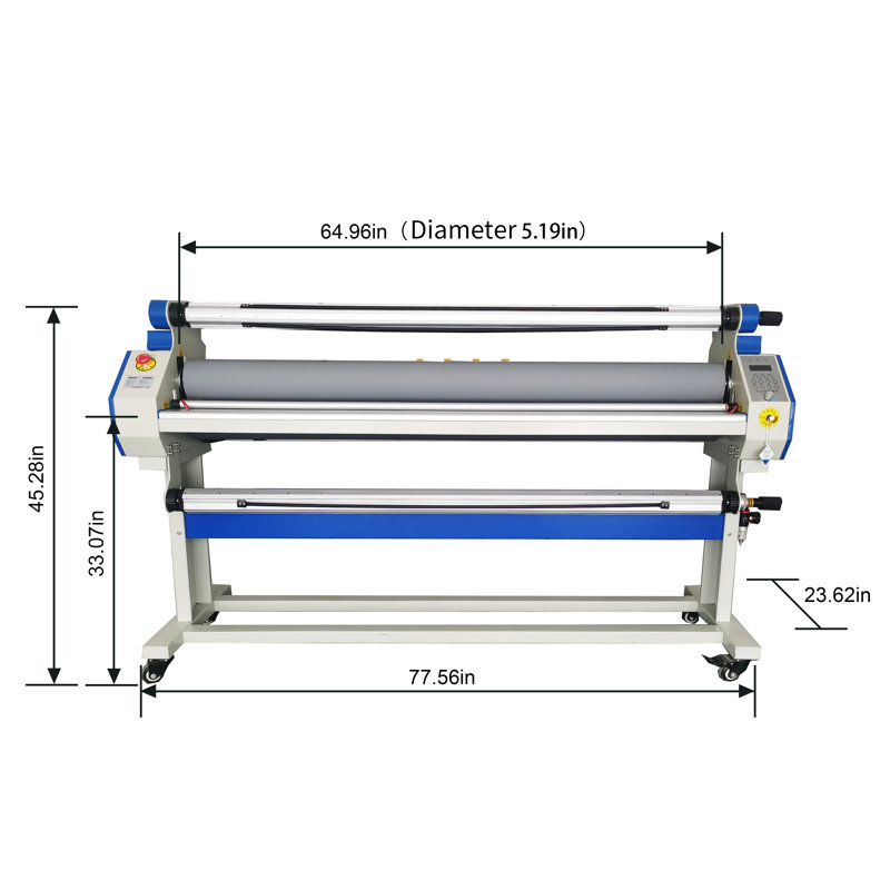 Auto Cold & Hot Laminator with Trimmer - High-Speed 40 ft/min, Digital Display