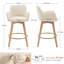 Lovetro 67.5cm H Swivel Counter Stools Linen Upholstered with Rubberwood Legs and Gold Footrest (Set of 2)-1017937909