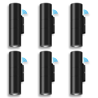 Outdoor Dusk-To-Dawn Sensor Wall Lights - 6-Pack IP65 Waterproof Aluminum Design