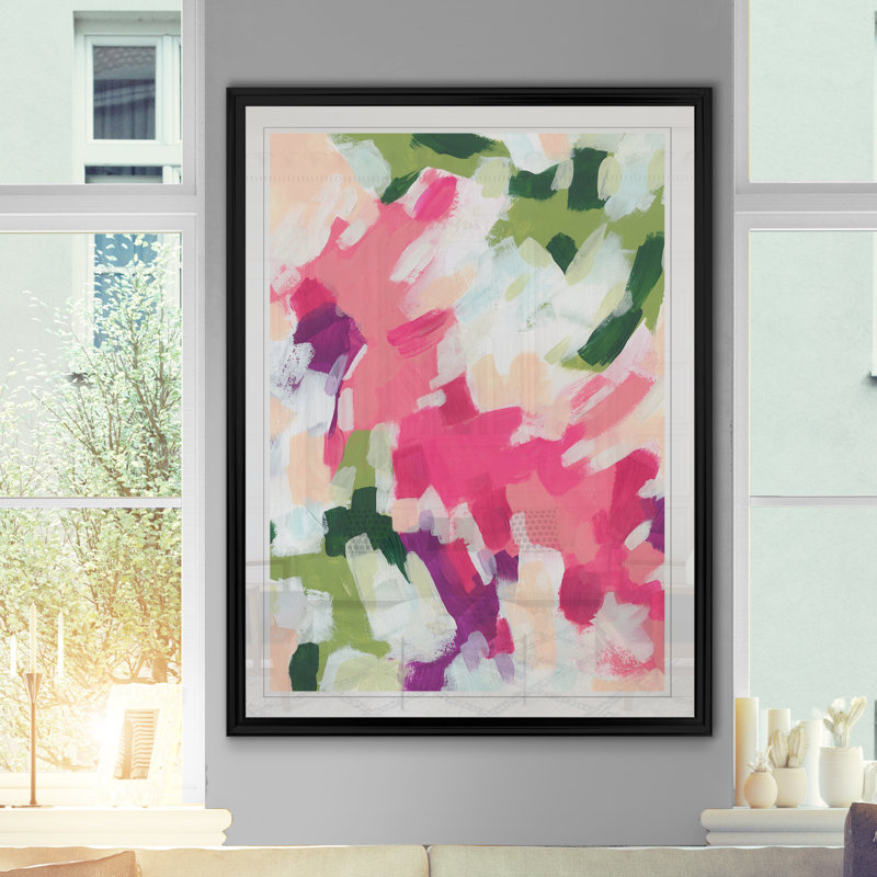 « palette prism i »-reproduction d’art sur toile, H 18,5 po x l 24,5 po x P 1,5 po, Cadre noir