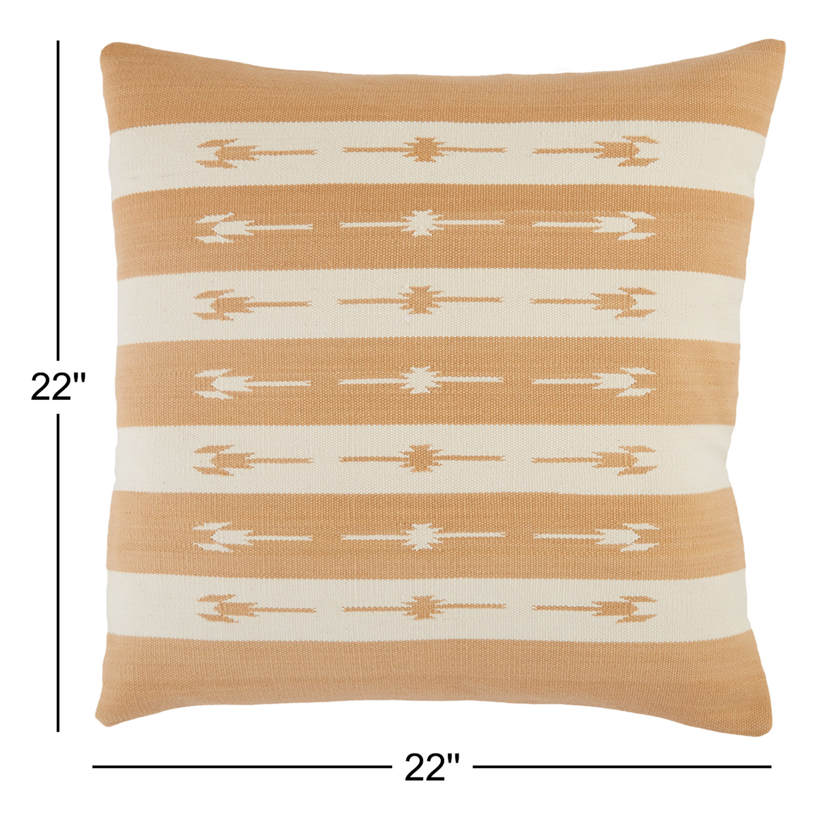 Estela Striped Cotton Throw Pillow, Light Tan/Cream, Pillow Cover Only - No Insert