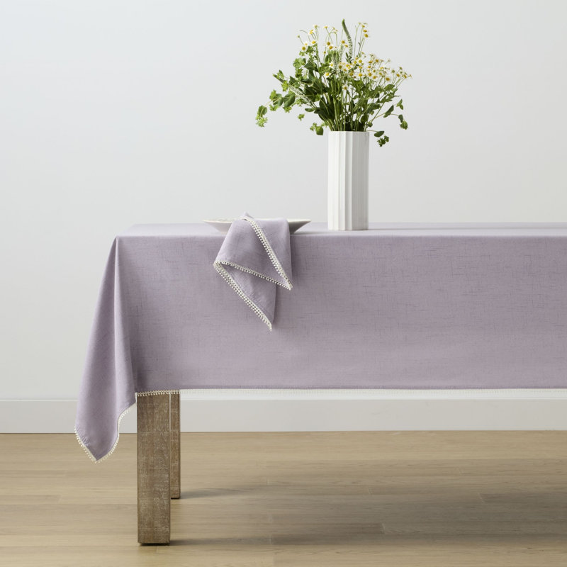 Lenox French Perle Solid Tablecloth, 60"X84" Rectangle, Violet