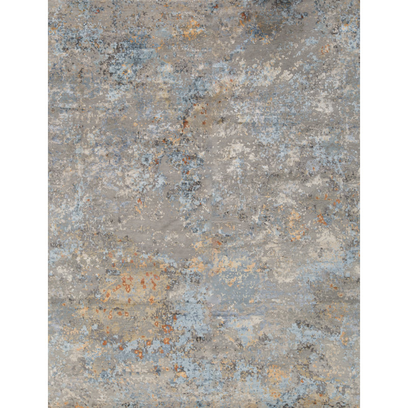 Tapis beige noué à la main de haute qualité, Rectangle 6 pi 2 po x 8 pi 6 po