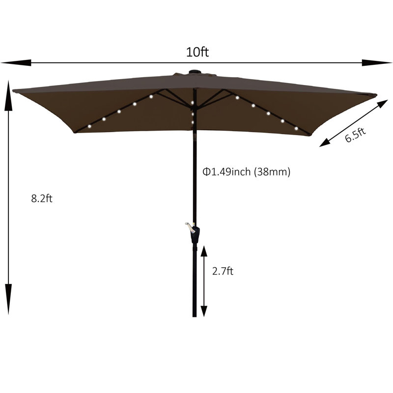 Parasol de patio rectangulaire