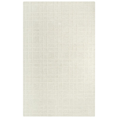 Alec White Hand-Tufted Plaid Wool Rug