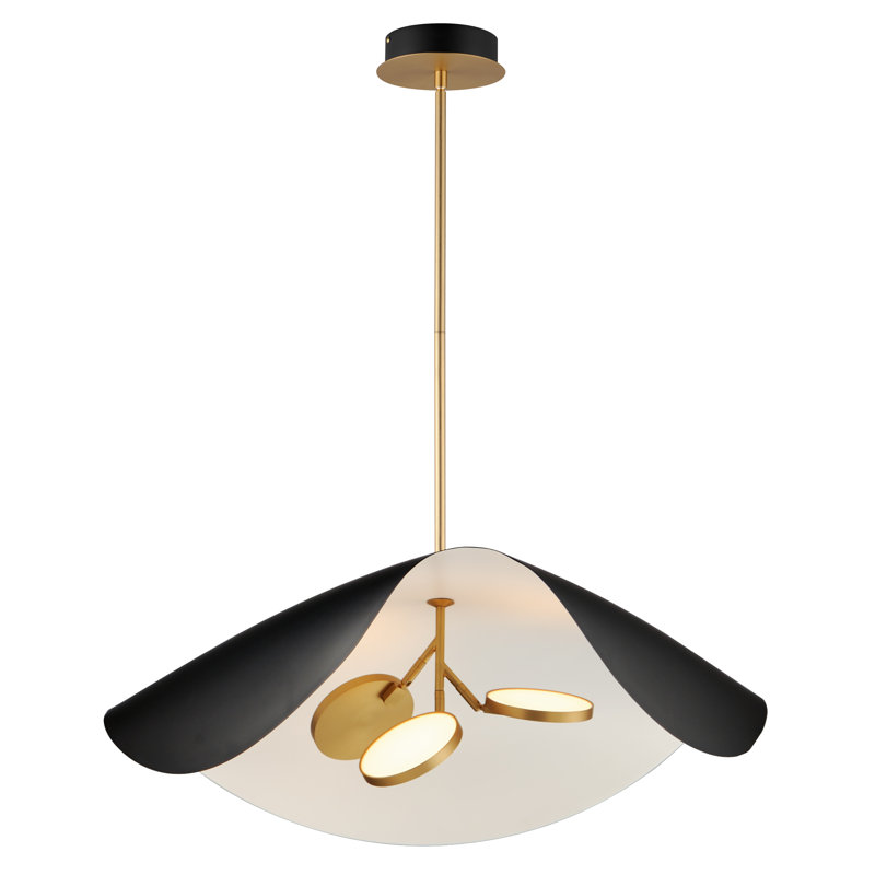 Luminaire suspendu 3 lumières Hinton, Noir / doré
