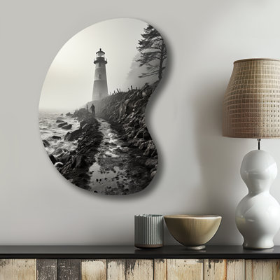 Amrika - Sky Asymmetrical Print on Metal, Grey Unique Shape Metal Wall Decor