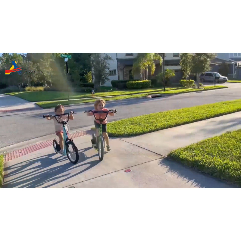 Green Adjustable Steel Frame Youth Kick Scooter with Dual Brakes
