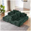 Canapé d'angle en chenille vert foncé avec capitonnage, canapé 4 places surdimensionné pour salon et appartement