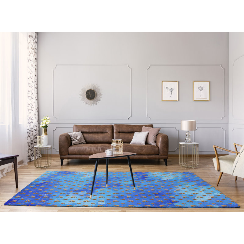 Tapis bleu marine panneaux, Rectangle 9 pi x 12 pi