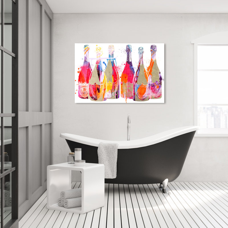 Color Splash Champagne - peinture sur toile, Toile tendue, H 30 po x l 45 po