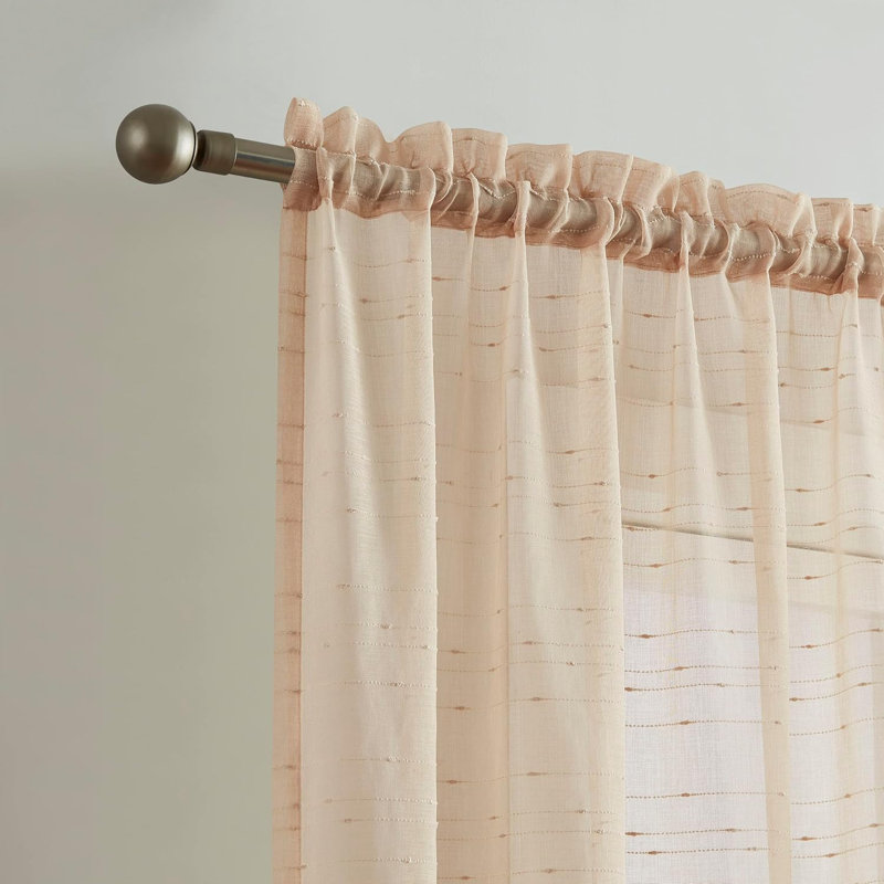 Valerle Polyester Curtain, Linen, 54" W x 63" H