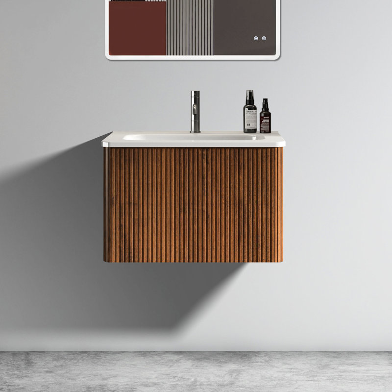 Meuble-lavabo moderne Modern, Noyer, 24"
