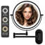  LED Round Metal Wall Mirror Rechargeable Makeup Mirror-1157941584-1168778539