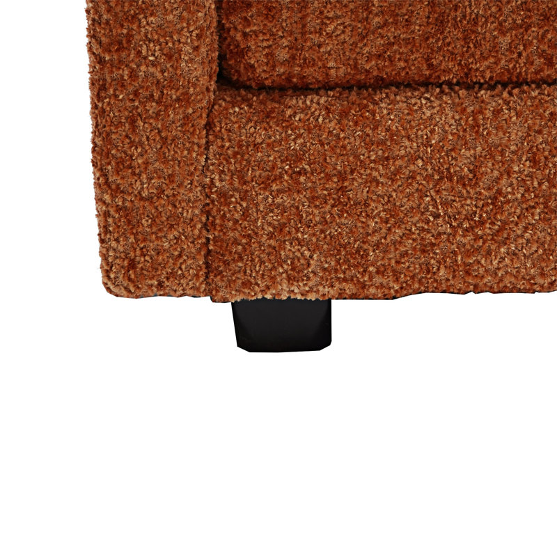 Canapé modulaire en forme de L de 112 po avec repose-pieds et mousse à mémoire de forme Millan, Boucle orange
