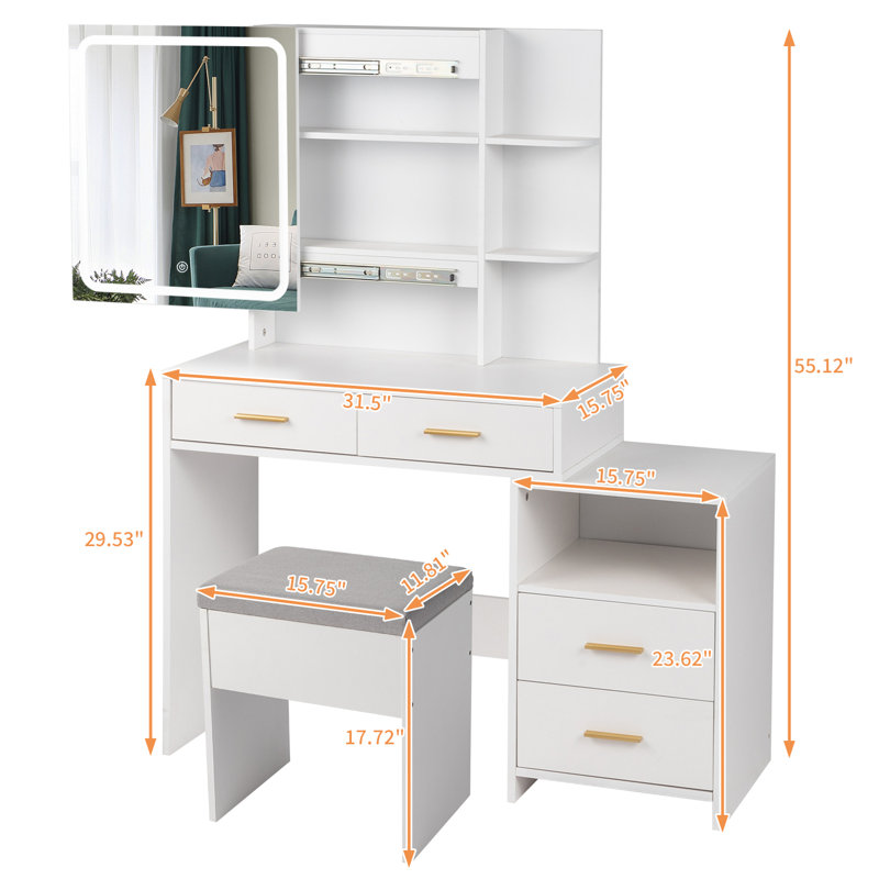 Antonyio Dressing Table with Mirror