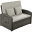 Chaise longue double en osier PE avec coussin moelleux-915311385