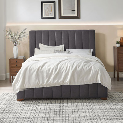 Grand lit gris foncé