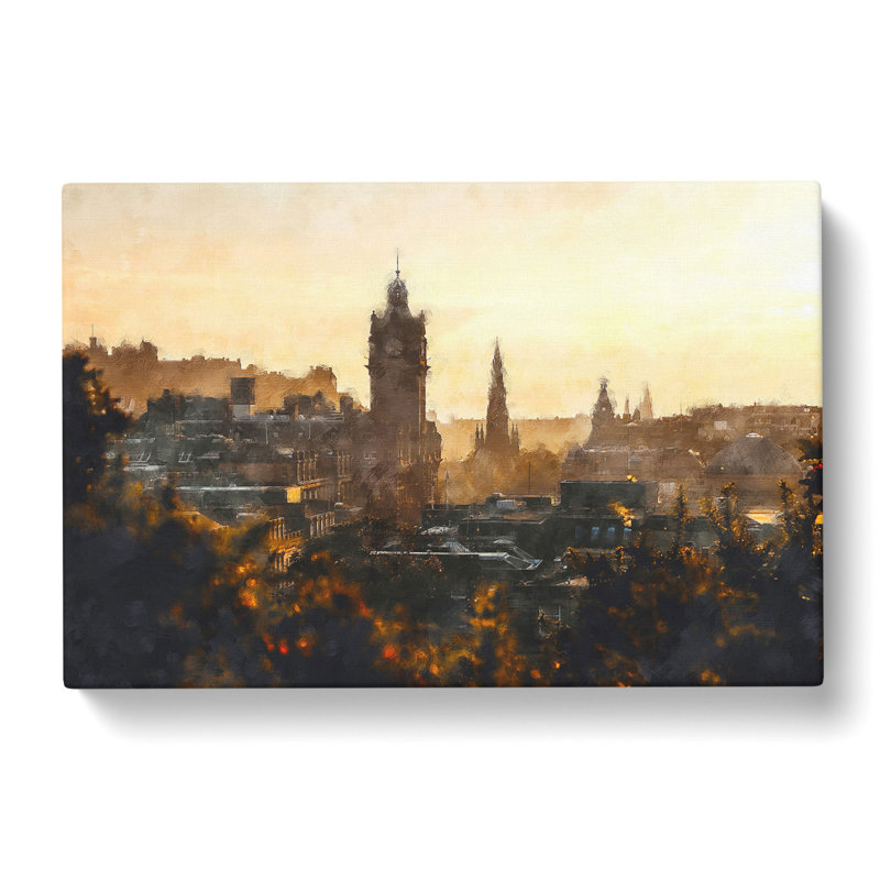 View Of Edinburgh From Calton Hill - Wrapped Canvas Print, 40cm H x 60cm W x 3cm D