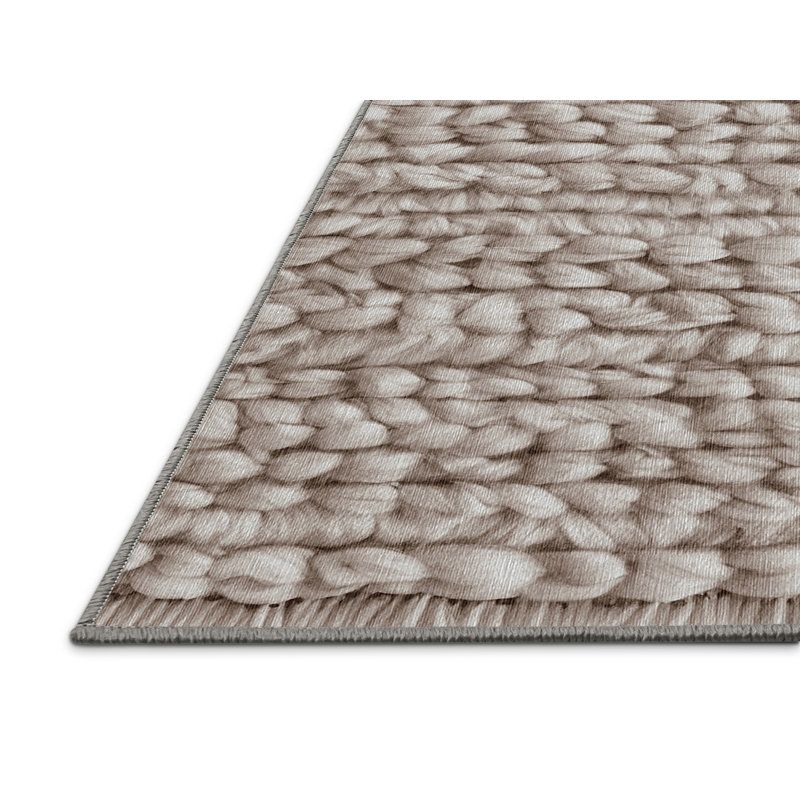 Machine Washable Gray Area Rug, Square 7'