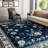 Non-Slip Floral Machine Washable Area Rug in Blue/Cream for Living Room, Bedroom, Hallway Runner Indoor Rugs-985844891