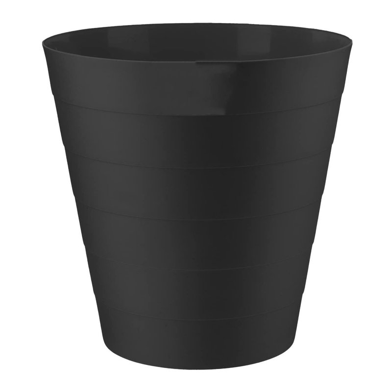 Odbert Plastic Waste Paper Bin 6L Round Waste Basket Trash Can Lightweight Open-Top Rubbish Bin