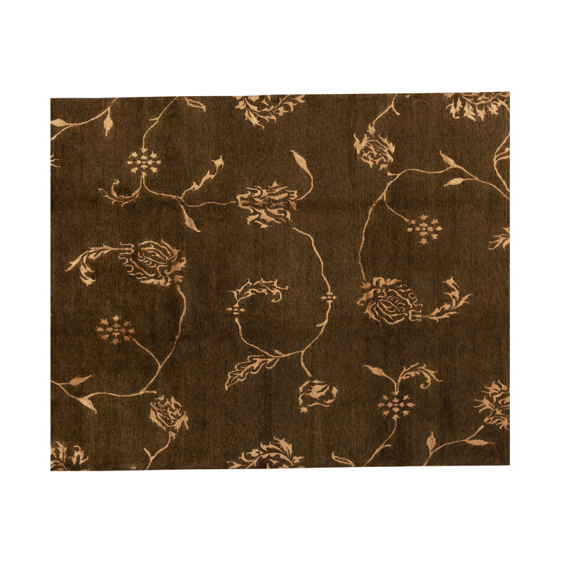 Himalayan Floral Area Rug in Brown
