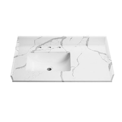 36" Quartz Single Bathroom Vanity Top with Sink（No Cabinet)