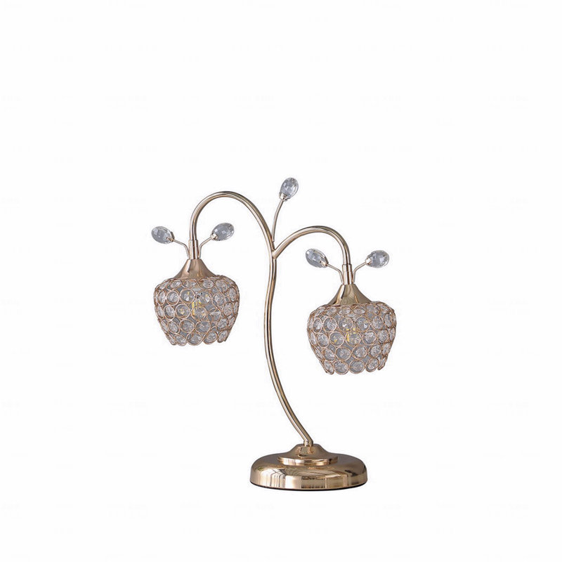 Lampe de table - 2-Cloche florale en métal Glam