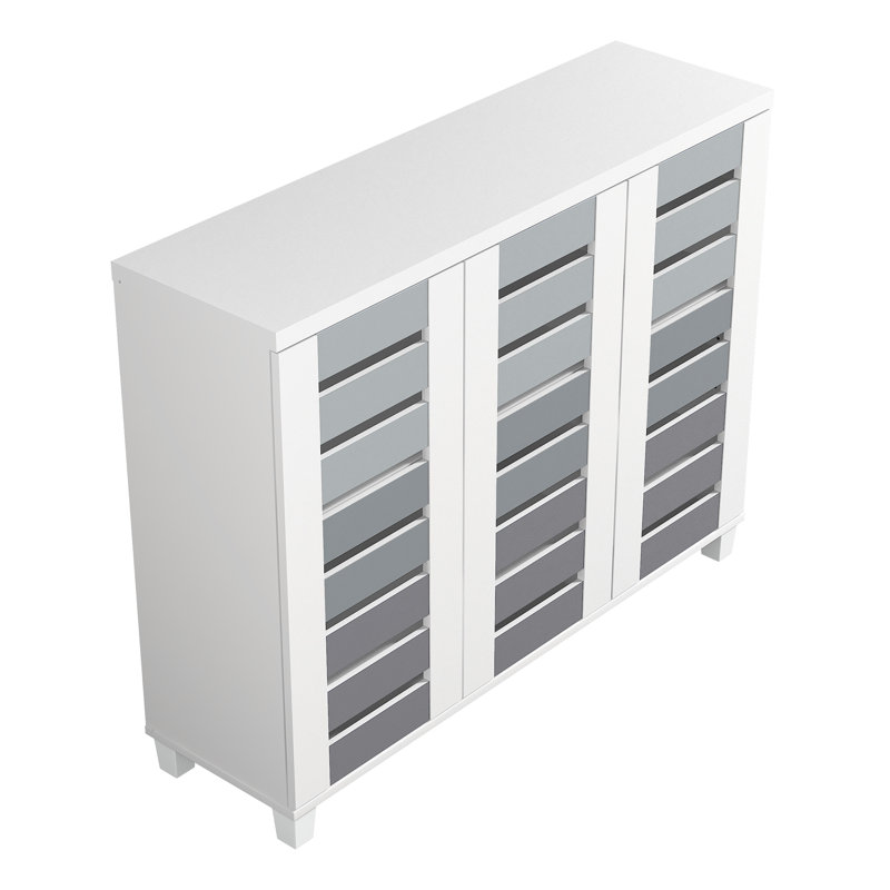 Lismore Shoe Storage Cabinet Up to 20 Pairs, White/Stone Gray/Cool Gray/Night Owl