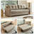 84.25"Beige Tech Fabric Convertible Pull-Out Sofa Bed
