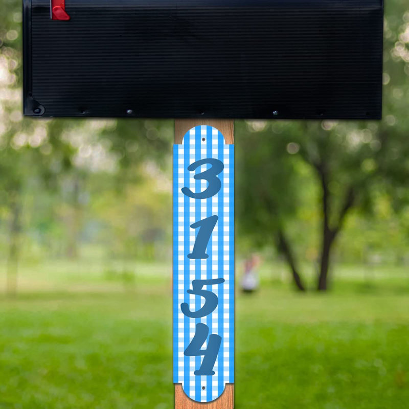 Plaque d'adresse sur 1 ligne, Bleu ciel, Oui