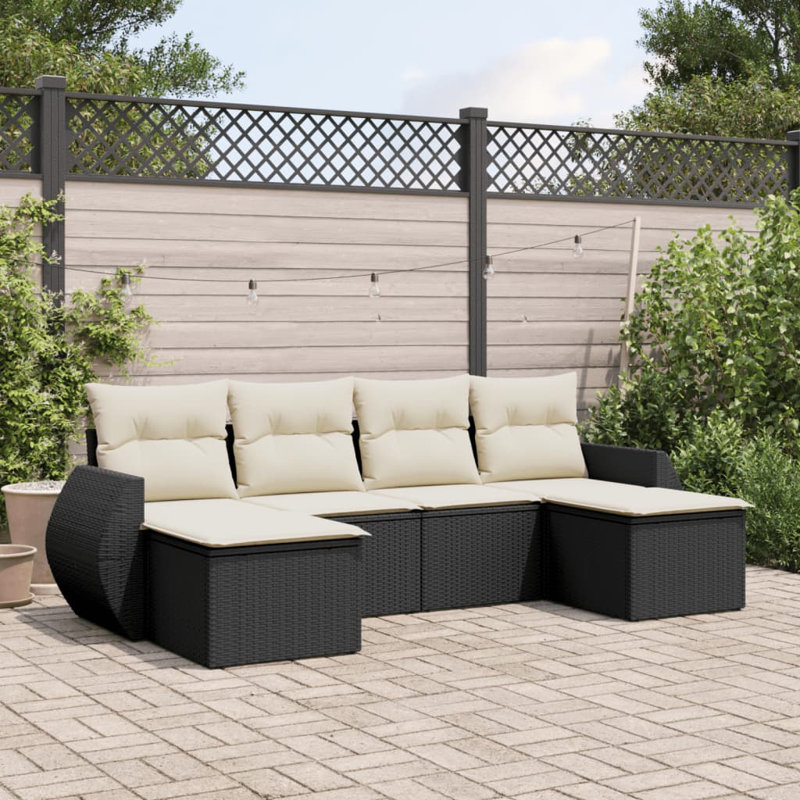 Ensemble de canapé de jardin Vidaxl, Noir