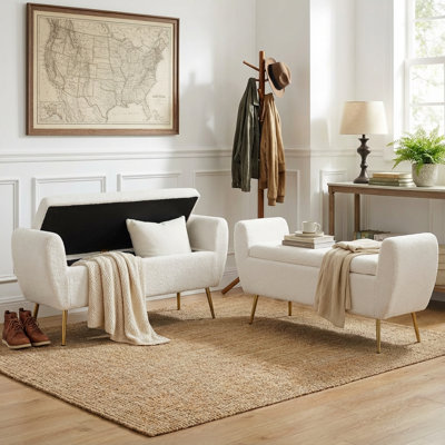 Kaybree Upholstered Flip Top Storage Bench