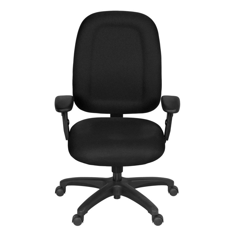 Chaise de bureau multifonctionnelle à haut dossier avec accoudoirs réglables Regency Comfort Series - Noir