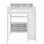 Lit mezzanine en métal avec garde-robe et bureau en L, avec cubes de rangement et tablettes-678344494