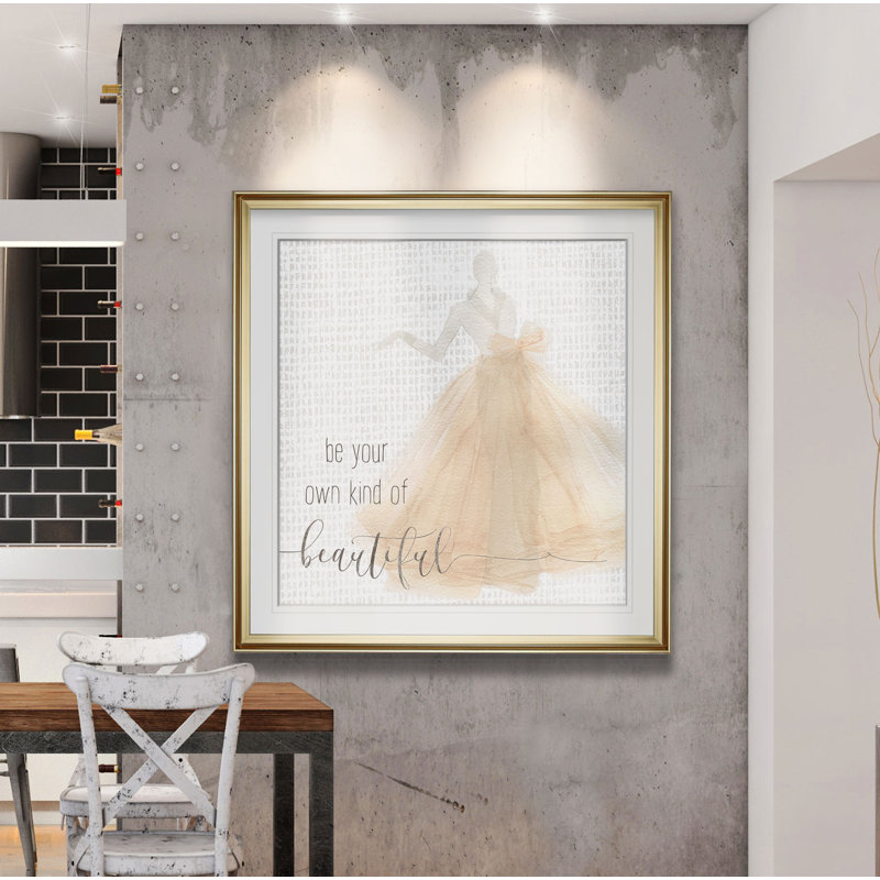 « be belle », impression, H 28 po x l 28 po x P 2 po, Cadre doré
