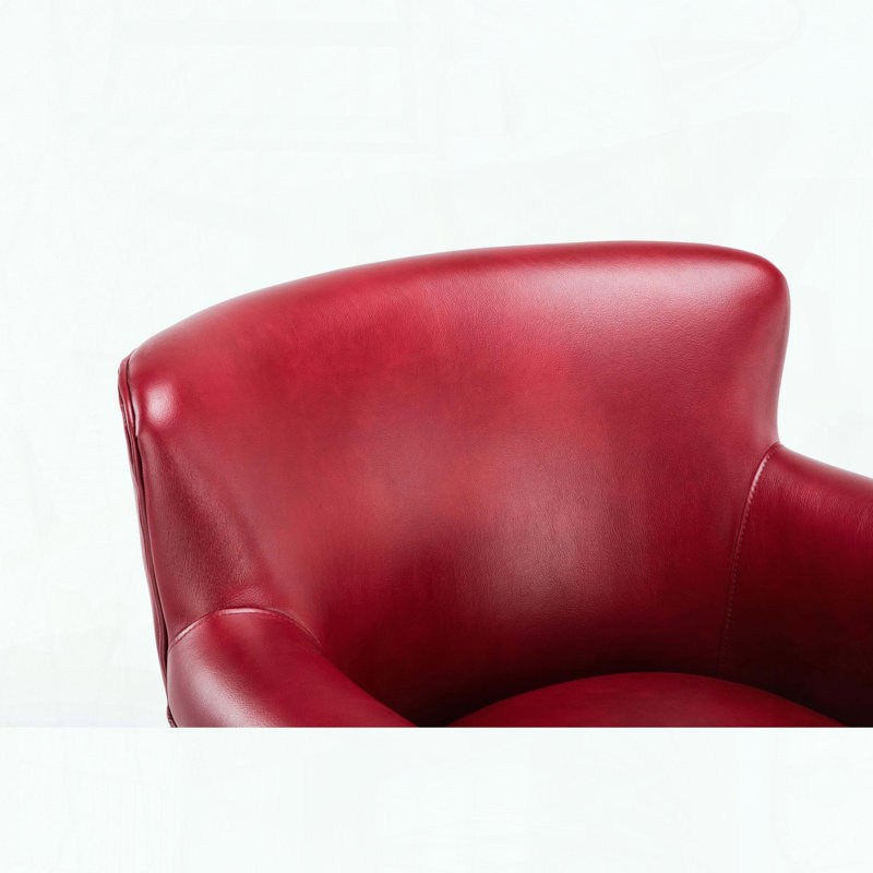 Fauteuil club Hadley - Similicuir - Rouge, Rouge