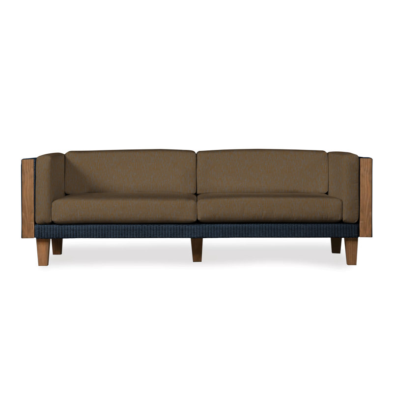 Catalina Outdoor 3 - Seat Patio Sofa, Ebony, Friendly Flax