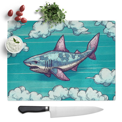 Shark  Glass Chopping Board
